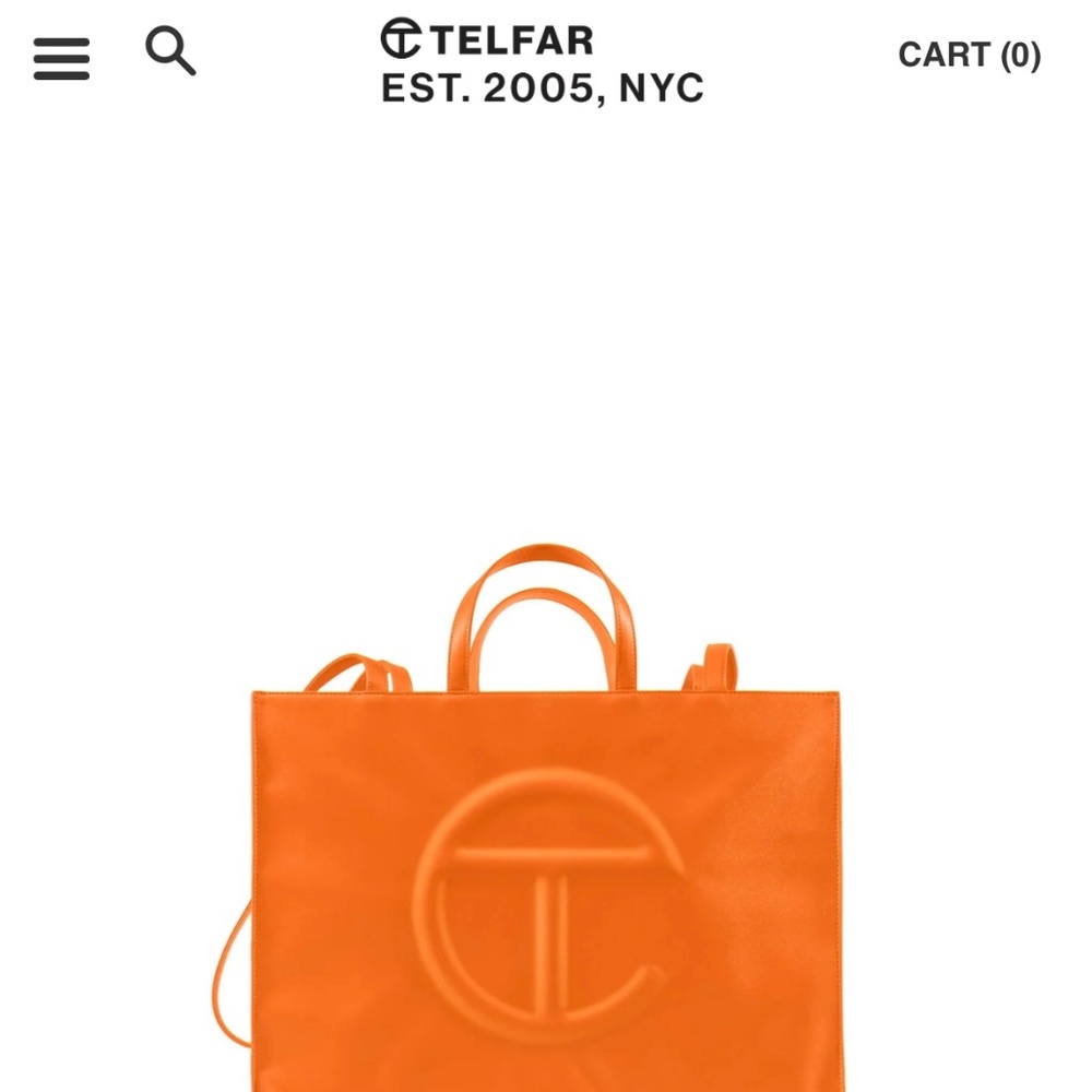 Large Orange Telfar shopping Bag